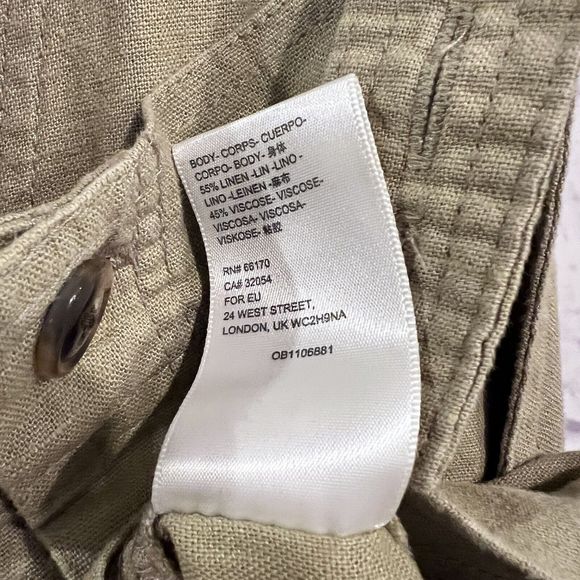 Urban Outfitters Boho Linen Shortall Overalls Quay Olive Green‎ Large NWT - Picture 9 of 12